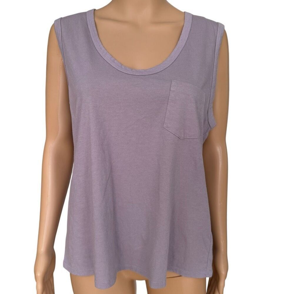James Perse 100% cotton v-neck tank in iris color size 1/S NWT - Picture 2 of 7